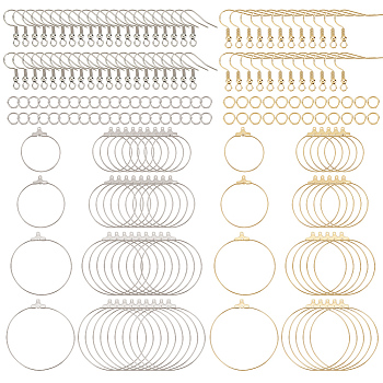 DIY Earring Finding Kits, Including 304 Stainless Steel Earring Hooks & Open Jump Rings & Pendants, Golden & Stainless Steel Color