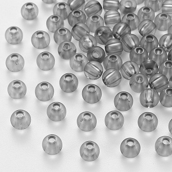 Transparent Acrylic Beads, Round, Dark Gray, 8x7mm, Hole: 2mm, about 1745pcs/500g
