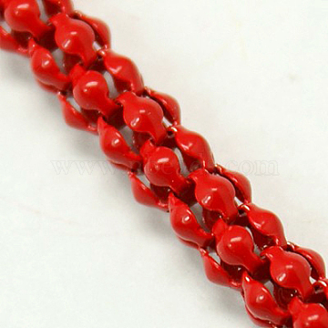 Iron Popcorn Chains, Unwelded, Red, 5mm(X-CH-E003-5)