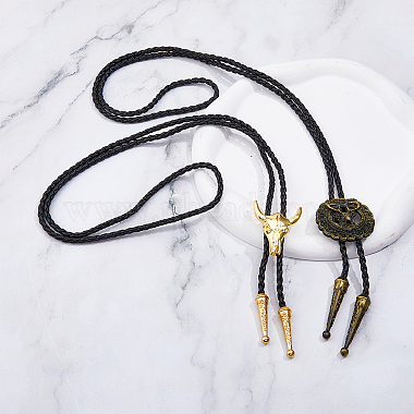 2Pcs 2 Style Adjustable Vintage PU Leather Bolo Ties(NJEW-HY0001-01)-4