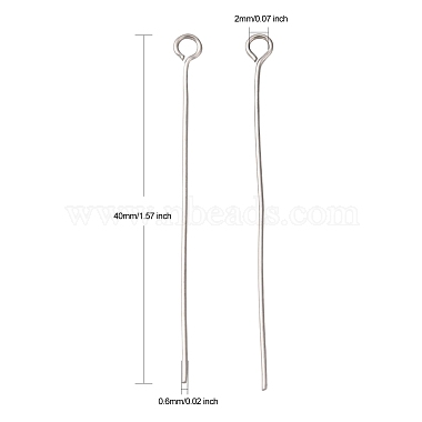 Stainless Steel Eye Pin Jewelry Findings(X-STAS-E013-0.6x40mm)-5