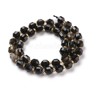 Natural Golden Sheen Obsidian Beads Strands(G-K303-A30-8mm)-4