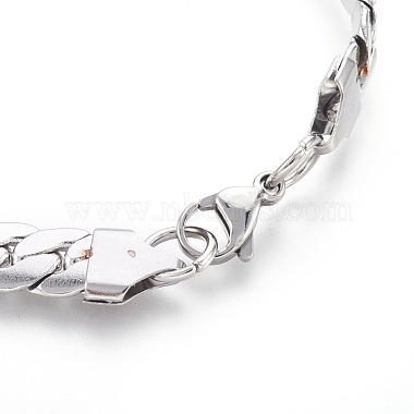 304 Stainless Steel Curb Chain Bracelets(BJEW-L636-02C-P)-2