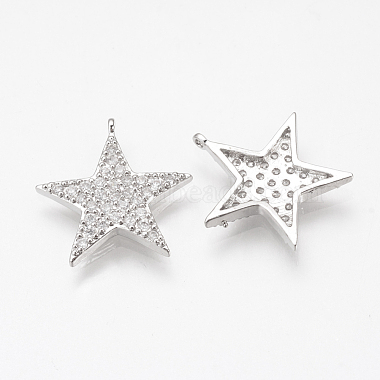 Platinum Star Alloy+Cubic Zirconia Pendants