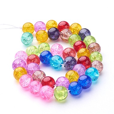 Crackle Glass Beads Strands(GGM004)-3