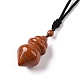 Gemstone Pendant Necklace with Nylon Cord for Women(G-A210-04)-4