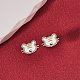 Tiger Chinese Zodiac Cubic Zirconia Stud Earrings(EJEW-SZ0001-75)-6