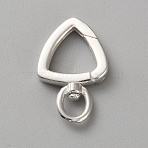 Sterling Silver Swivel Clasps, with Spring Gate Clasps, Triangle, Silver, 20x12.5x3mm, Hole: 3x3.5mm(FIND-WH20033-040S)