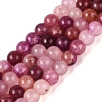 Ombre Effect Dyed Crackle Glass Beads Strands, Imitation Gemstones, Round, Mixed Color, 6~6.5mm, Hole: 0.8~1mm, about 138~146pcs/strand, 29.92~31.89 inch(76~81cm)(GLAA-Q106-01A-B23)