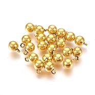 Tibetan Style Alloy Charms, Round, Antique Golden, Lead Free & Cadmium Free & Nickel Free, 8.5x6mm, Hole:1.5mm(X-GLF10905Y-NF)