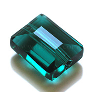 Imitation Austrian Crystal Beads, Grade AAA, Faceted, Rectangle, Dark Cyan, 10x12x5.5mm, Hole: 0.9~1mm(SWAR-F060-12x10mm-24)