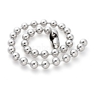 304 Stainless Steel Ball Chain Necklaces, Stainless Steel Color, 18.1 inch(46cm)(X-NJEW-G326-03P)