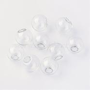 Round Mechanized One Hole Blown Glass Globe Ball Bottles, for Stud Earring or Crafts, Clear, 11~12mm, Hole: 3~5mm(BLOW-R001-12mm)