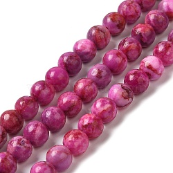 Natural Dyed White Jade Beads Strands, Round, Medium Violet Red, 8.5mm, Hole: 0.8mm, about 45~46pcs/strand, 14.69''~15.04''(37.3~38.2cm)(G-M402-C03-01)