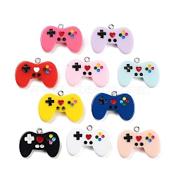 Opaque Resin Pendants, Game Controller Charms with Platinum Tone Iron Loops, Mixed Color, 20x28x5mm, Hole: 2mm(RESI-G101-05)