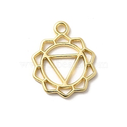 Chakra Alloy Pendants, Manipura Charms, Lead Free & Cadmium Free & Nickel Free, Rack Plating, Golden, 18x14.5x1mm, Hole: 1.6mm(FIND-H015-12G)