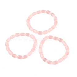 Natural Selenite Beaded Stretch Bracelets, Dyed Bracelets for Women, Pink, Inner Diameter: 2-1/4 inch(5.6cm)(BJEW-L694-001)