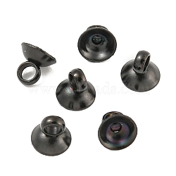 304 Stainless Steel Bead Cap Pendant Bails, for Globe Glass Bubble Cover Pendants, Black, 4mm,Hole:1.50mm(STAS-G224-24B-06)