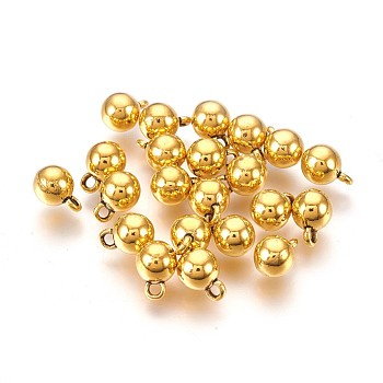 Tibetan Style Alloy Charms, Round, Antique Golden, Lead Free & Cadmium Free & Nickel Free, 8.5x6mm, Hole:1.5mm
