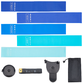 Nbeads Fitness Tool Kits, including Plastic Body Measure Tape and Resistance Bands, Mixed Color