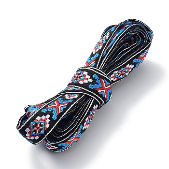 Embroidery Flower Polyester Ribbons, Jacquard Ribbon, Garment Accessories, Colorful, 3/4 inch(20.5mm)