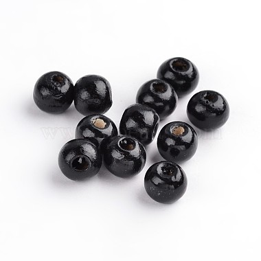 8mm Black Abacus Wood Beads