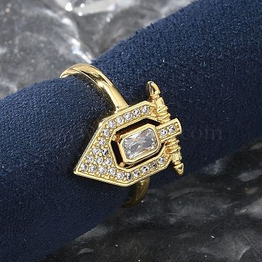 Clear Others Brass+Cubic Zirconia Cuff Rings