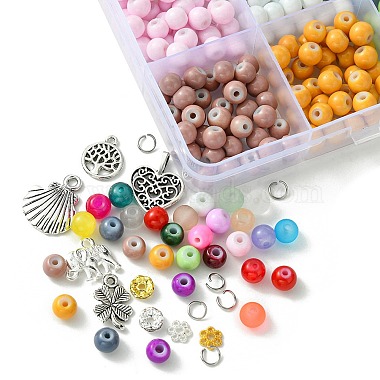 kits de fabrication de bijoux pour bracelets pendentifs en perles de verre et alliages(DIY-FS0006-25)-3