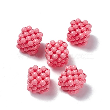 Camellia Cube Plastic Beads