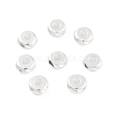 925 Sterling Silver Plated Flat Round Brass Beads