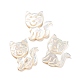 Natural Sea White Shell Cat Charms(SHEL-D079-04)-1