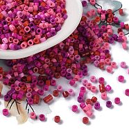 Baking Paint Glass Seed Beads, Cylinder, Medium Violet Red, 2.5x2mm, Hole: 1.4mm, about 45359pcs/pound(SEED-S042-05A-09)