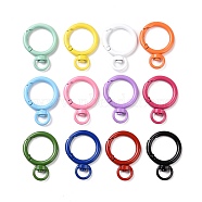 Spray Painted Alloy Swivel Snap Hooks Clasps, Rings, Mixed Color, 39.5x28x6mm, Hole: 9mm, inner diameter: 19.5mm.(PALLOY-K257-06)