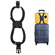Nylon Adjustable Luggage Straps, Bag Bungees for Add a Bag, Easy to Travel Suitcase Elastic Strap Belt, with Plastic Side Release Buckle, Black, 76~99x2.5x0.2cm(FIND-WH0117-02)