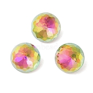 Glass Rhinestone Cabochons, Flat Back & Back Plated, Faceted, Diamond, Vitrail Rose, 10x5.5mm(RGLA-L029-10B-VRLA)