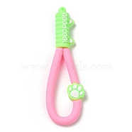 Cat Paw Print PVC Plastic Phone Wristlet Strap Rope, Mobile Accessories Decoration, Pearl Pink, 10.8~10.9x3.3~3.4x1.3cm(KY-Z001-01A)