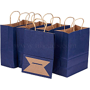 Kraft Paper Bag, with Handle, DarkSlate Blue, 21x11x27cm, 30pcs/set(CARB-BC0001-09)