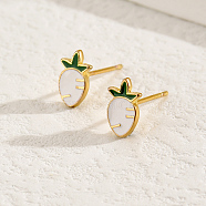 Fashionable Casual Simple Earrings Studs for Women, High Quality, Carrot, Real 18K Gold Plated, 13x8mm(BE9516)