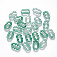 Acrylic Linking Rings, Quick Link Connectors, For Jewelry Cable Chains Making, Imitation Gemstone Style, Oval, Aquamarine, 14x8.5x2.5mm, Inner Diameter: 9x3mm, about 3360pcs/500g(OACR-T023-01B-01)