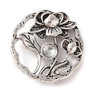 Tibetan Style Alloy Pendants, Cadmium Free & Lead Free, Flower, Antique Silver, 25x23.5x4mm, Hole: 1.4mm, about 231pcs/1000g(FIND-C060-046AS)