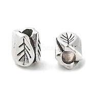 Tibetan Style Alloy Beads, Cadmium Free & Lead Free, Leaf, Antique Silver, 7x5.5x5.5mm, Hole: 2.5mm, about 1428pcs/1000g(FIND-A035-02AS)