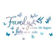 PVC Wall Stickers, Wall Decoration, Word Family, Butterfly, 1180x390mm(DIY-WH0228-879)