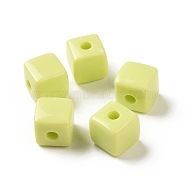 Opaque Acrylic Beads, Cube, Dark Khaki, 12.2x12.2x12.2mm, Hole: 3.7mm, about 288pcs/500g(OACR-E015-02B)