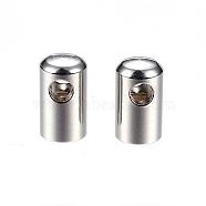304 Stainless Steel Cord Ends, End Caps, Stainless Steel Color, 12x7mm, Hole: 3mm, Inner Diameter: 6mm(STAS-D448-101P)