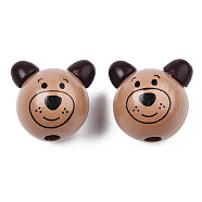 Natural Wooden Beads, Bear, Camel, 27x26.5~28x23.5~25.5mm, Hole: 5mm(WOOD-S040-31-02)
