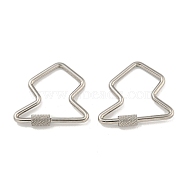304 Stainless Steel Screw Carabiner Lock Charms, for Necklaces Making, Lightning Bolt, 25x27.5x2mm(STAS-C092-04C-P)