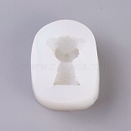 Silicone Molds, Resin Casting Molds, For UV Resin, Epoxy Resin Jewelry Making, Cover Eyes Bear, White, 63x49x35mm(X-DIY-G008-03)