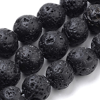 Natural Lava Rock Beads Strands, Dyed, Round, 8mm, Hole: 1mm; about 50pcs/strand, 15.7 inches