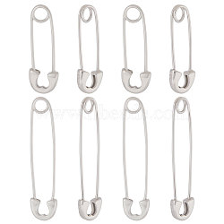 Beebeecraft 4 Pairs 2 Size 925 Sterling Silver Safety Pin Shape Hoop Earrings for Women, Platinum, 21~30x6.5~7x2mm, Pin: 0.8mm, 2 Pair/size(EJEW-BBC0001-12B)