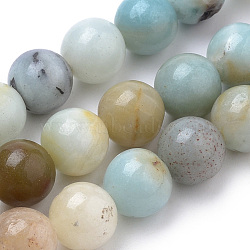 Natural Flower Amazonite Beads Strands, Round, 6mm, Hole: 1mm, about 62pcs/strand, 15.2 inch(G-S259-13-6mm)